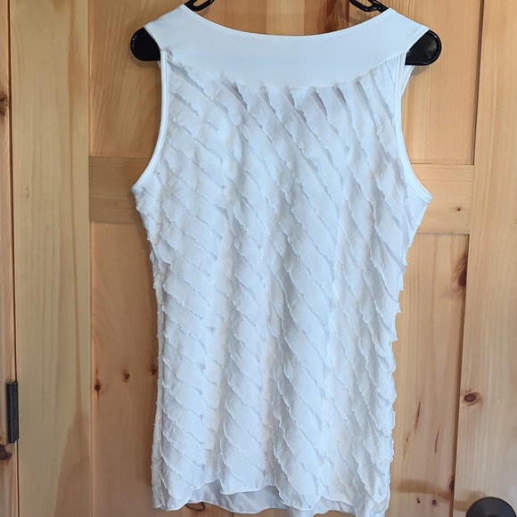 Like new! Ruffled Tank Top with Beaded Neckline - Picture 5 of 9